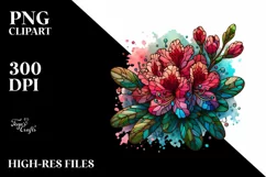 Stained Rhododendron Watercolor | Clipart Product Image 3