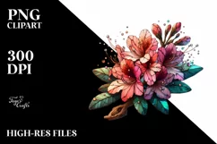 Wooden Stained Rhododendron | Sublimation | Clipart Product Image 1