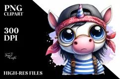 Confused Baby Unicorn with Hat and Bandana | Sublimation | Product Image 3