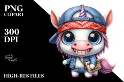Confused Baby Unicorn with Hat and Bandana | Sublimation | Product Image 3