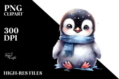 Baby Penguin with Big Eyes PNG Product Image 2