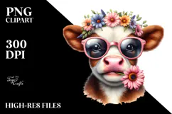 Funny Cow with Sunglasses PNG Product Image 2
