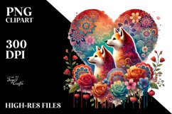 Adorned Akita with Big Heart, Transparent PNG Product Image 2