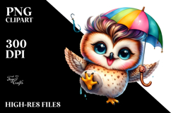 Vibrant Baby Owl with Cool Haircut PNG Product Image 2