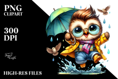 Vibrant Baby Owl with Cool Haircut PNG Product Image 2