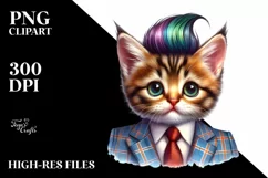 Vibrant Baby Cat Watercolor PNG Product Image 3