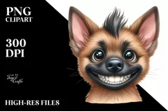 Watercolor Malinois Lateral Big Eyes Clipart Product Image 3