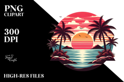 Vintage Tropical Sunset PNG Product Image 2
