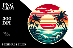 Retro Tropical Sunset PNG Product Image 2