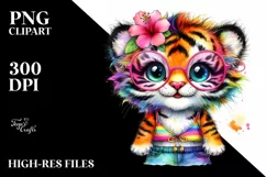 Cute Baby Tiger with Crazy Eyes and Hair Product Image 3