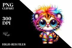 Cute Baby Tiger with Crazy Eyes and Hair Product Image 3
