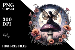 Gothic Fairy on Mushroom PNG Product Image 2