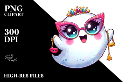 Funny Ghost with Glam Accessories PNG Product Image 2