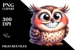 Watercolor Funny Owl | Clipart Product Image 3