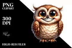Shy Watercolor Owl Clipart: Sublimation Clipart Product Image 3