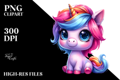 Funny Baby Unicorn with Cool Haircut PNG Product Image 2