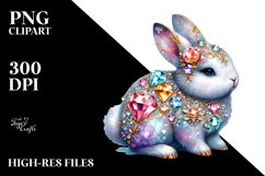 Colorful Pastel Bunny Made of Diamonds PNG Product Image 2