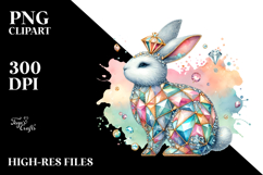 Colorful Pastel Bunny Made of Diamonds PNG Product Image 2