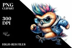 Unique Baby Owl Watercolor PNG Product Image 3