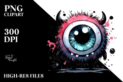 Funny Eyeball Monster Design PNG Product Image 2