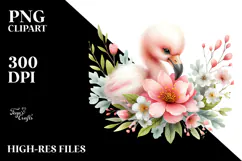 Flamingo on Flower, Transparent PNG Product Image 2