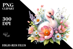 Whimsical Watercolor Baby Flamingo PNG Product Image 2