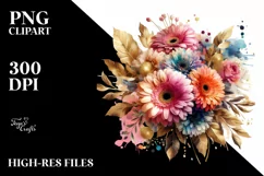 Colorful Abstract Bouquet with Gold Foil Gerbera | Product Image 1