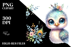 Cute Baby Peacock PNG Product Image 2