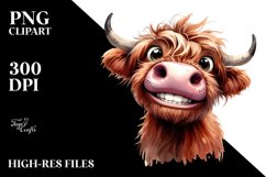Expressive Highland Cow PNG Product Image 3