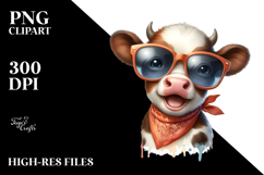 Funny Cow with Sunglasses PNG Product Image 2