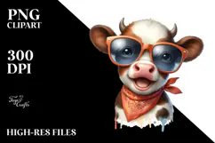 Funny Cow with Sunglasses PNG Product Image 2