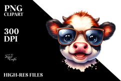 Funny Cow with Sunglasses PNG Product Image 2