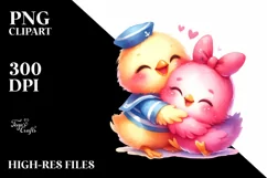 Colorful Watercolor Pinkish Chicken | Clipart Product Image 3