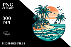 Retro Tropical Island, Stylish PNG Product Image 2