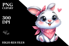 Funny Rabbit Sitting with Bandana | Clipart Product Image 2