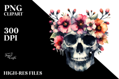 Spring Grungy Skull Painting, PNG Product Image 2