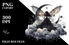 Gothic Fairy on a Cloud PNG Product Image 2