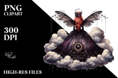Gothic Fairy on a Cloud PNG Product Image 2