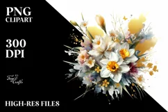 Vibrant Gold Foil Bouquet with Narcissus | Sublimation | Product Image 3