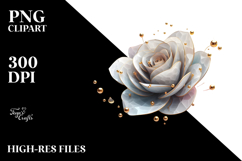 Rose with Golden Insertions PNG Product Image 2