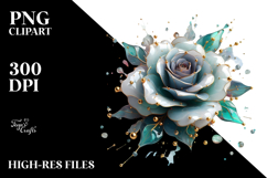 Rose with Golden Insertions PNG Product Image 2