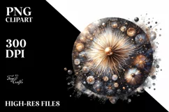 Shiny Cosmos Watercolor Splash | Clipart Product Image 1