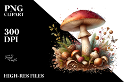Watercolor Splash Mushroom PNG Product Image 2