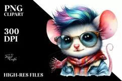 Funny Baby Mouse with Cool Haircut PNG Product Image 1