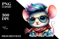 Funny Baby Mouse with Cool Haircut PNG Product Image 2