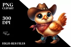 Expressive Chicken Wearing Cowboy Boots | Clipart Product Image 3