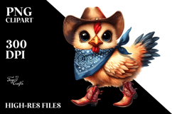 Expressive Chicken Wearing Cowboy Boots | Clipart Product Image 2