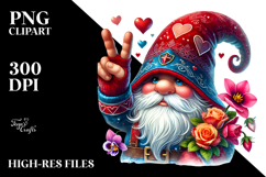 Valentines Gnome with Victory Sign PNG Product Image 2