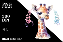 Vibrant Pastel Giraffe Decoration Clipart Product Image 2