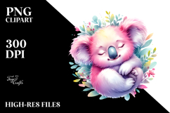 Vibrant Baby Koala Sleeping PNG Product Image 2